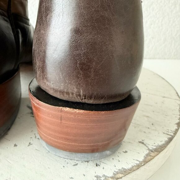 Rod Patrick Mens Cowboy Boots 12.5AA Antique Mocha Bison Brown Western Blunt Toe - Picture 4 of 12